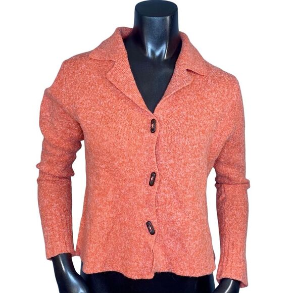 Columbia Wool Blend Peach Cardigan Sweater Womens Size Large Button Down - Picture 1 of 5